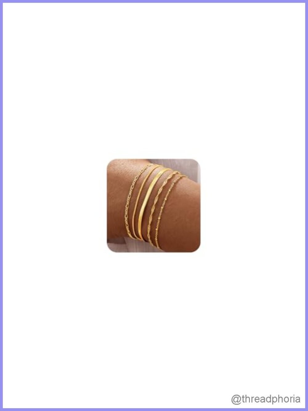 14K Gold Plated Stackable Bracelet Set Adjustable Charm Square Chain Snake Link
